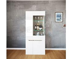 Vetrina Soggiorno con 4 Ante Vetrina Espositiva Mobile Ingresso Mobile Soggiorno Vetrinetta Espositiva Bianco Lucido VI4