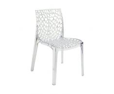 Grandsoleil upon Gruvyer trasparente sedia impilabile, policarbonato, trasparente, 51 x 52 x 81 cm