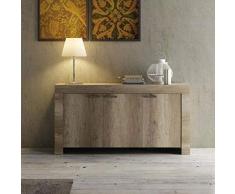 Arredocasagmb.it Mobile Contenitore Rovere Bianco credenza 3 Ante Moderno Rustico Country Legno venato Legend 05 (Rovere Canyon)