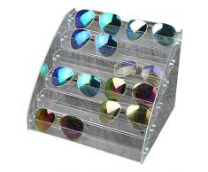 Fdit Organizer per Occhiali da Sole Acrilico Vetrina per Esposizione a più Strati (Six Layers)