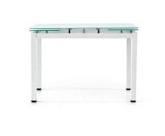 Spazio Casa Tavolo in vetro rettangolare allungabile - 110 x 70, Bianco