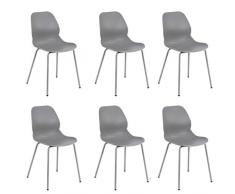 Milani Home s.r.l.s. Set di 6 Sedie per Sala da Pranzo in Plastica Polipropilene Alta Resistenza qualità di Design Moderno Stile Minimalista da Cucina, Cm 46 X 54 X 84 H