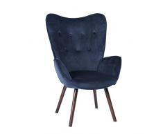 FurnitureR Nordic Modern Simplicity Poltrona Lounge Chair Velvet Accent Sedia per camera da letto, soggiorno, ufficio, salotto, reception, blu