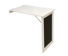 HOME DECO FACTORY Factory-HD6738 - Tavolo pieghevole da parete in ardesia salvaspazio, in legno, bianco, 50 x 76 x 75 cm