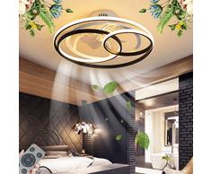 Ventilatori Da Soffitto LED Con Illuminazione Dimmerabile Moderno Fan Plafoniera Lampada Da Soffitto Ultra Silenziosa Ventilatore Invisibile 3 Velocità Paralume Acrilico Fan Lampadario,58CM/60W