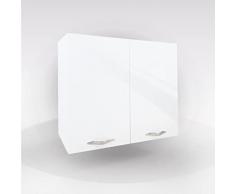 Germanvox Pensile Armadietto Cucina a parete 90 cm 2 ante bianco lucido
