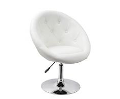 Duhome Poltrona/Sedia da Pranzo in Similpelle/Club Sedia Lounge Altezza Regolabile poltroncina Colore Selezione 509A, Colore:Bianco, Materiale:Similpelle