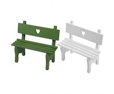 Mobili per Casa Delle Bambole in Legno, 2 Pcs Mini Panca da Giardino, Miniatura Panchina, Miniatura Sedia di Design, Mobili Miniatura Giardino, Mini Panchina per Decorazione per Giardino e Paesaggio
