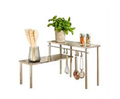 Wenko - Scaffale ad angolo da cucina, con 2 ripiani, in acciaio INOX