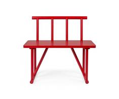 Tenzo 4030-928 grano legno panca Designer, rosso rilaccati, 42 x 84 x 77 cm