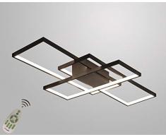 Plafoniera a LED Soggiorno Dimmerabile Soffitto Lamp Moderno Rettangolo Quadrato Designer Lampada a Sospensione con telecomando Cucina acrilica Sala da pranzo Ufficio scala Soggiorno 65W Lampadari