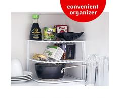 Tatkraft Frame Ripiano Angolare 3 Piani per Armadietto Cucina, L23.5xA20xP23 cm Bianco