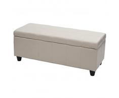Mendler Panca Contenitore Kriens Ecopelle 114x45x45cm Avorio