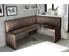 MyStyleWood - Panchina ad angolo da cucina “Olga”, spessa imbottitura, in ecopelle, facile da pulire, struttura in legno resistente