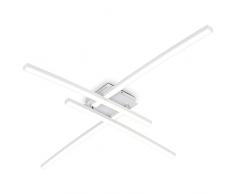 B.K.Licht Plafoniera LED, luce calda 3000K, LED integrati 2200Lm, 20W, 2 bracci ruotabili, Lampada da soffitto moderna per camera o cucina, lampadario bianco IP20