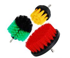 Spazzola Oxoxo per trapano – spazzole da 5,1 cm, 7,6 cm, 10,2 cm di media rigidità per strofinare per pulire docce, vasche, piastrelle del bagno, tappeti da cucina