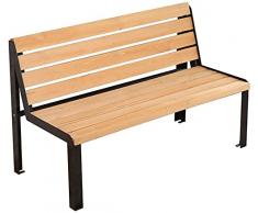 Panchine da esterno Panchina Panchina da esterno, Sedia da parco in legno massello per esterni, Sedia in ferro battuto Piede Panca da giardino con doppio schienale, Mobili retrò per esterni anticorros