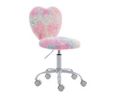 Wahson Sedia da Scrivania per Bambini Sedia da Studio Regolabile in Altezza,Sedia Girevole in Colorata Pelliccia per Cameretta/Ragazze