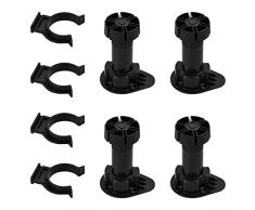 4 Pezzi Piedini per Mobili in Plastic, Regolabili per Armadietti da Cucina Piedi, Armadi Per Piedi Regolabili Gambe per Mobili, Piedini Guardaroba per Armadietto Divano Tavolo Letto,100-130 mm