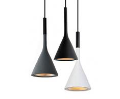 Vecys Lampada a Sospensione E27 Foscarini Lampade Lampadario a Imbuto Resina Finto Cemento Imitazione Minimalista Moderno Nordico per Ufficio Ristorante Caffetteria Bar Hotel Light Restaurant(Bianca)
