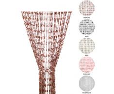 Tenda Antimosche a Perline per Porta Finestra Moschiera a Pannello Misura 100 x 220 cm. Colore Marrone