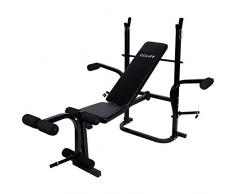 CCLIFE Panca Pesi Panca Piana Bench Press Panca Multifunzione Pieghevole e Regolabile con Porta Bilanciere e Schienale Regolabile-ZERRO