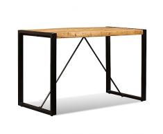 vidaXL Tavolo da Pranzo Legno Massello di Mango Grezzo 120 cm Tavolino Tavola