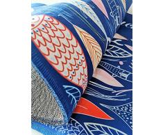 Amusingtao 2 Pezzi Tappeti da Cucina Antiscivolo Gommato Prova Dellolio Rughe da Pavimento Porta Mat Sottile Camera Balcone Runner Mat Set | Pesce Blu Scuro,40 * 60+40 * 120cm