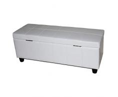 Mendler Panca Contenitore Kriens Pelle Rivestita e Ecopelle 112x45x45cm - Bianco