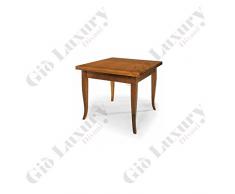 Fashion Commerce Arte Povera Tavolo Allungabile a Libro, Legno, 100 x 100/200 x 100 cm