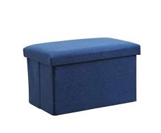 LXESWM Sgabello Contenitore Pieghevole Poggiapiedi Cassapanca Box Giocattolo Panchina Sedile Versatile Salvaspazio (Colore : Blu)
