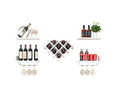 Set Bar Cantinetta portabottiglie a Muro vetrinetta Soggiorno Bicchiere di Vino portabottiglie (Color : Bianca)