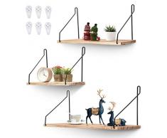 AGSIVO Mensole da Muro, 3PCS Scaffale di Mensola da Parete, Cestello Portaoggetti in Legno Creativo per Casa Adatto a Cucina, Bagno, Camera da Letto, Soggiorno