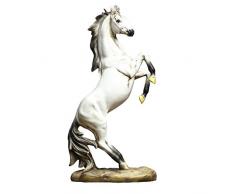 DONGLU Cavallo Statue Artigianato Soggiorno Vetrinetta da Esposizione Decorazioni per LUfficio Ornamenti nordici L18 × L4.5 × H35M (Colore : Bianca)
