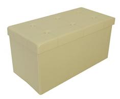 Kronenburg Ottomane 76 x 38 x 38 cm – Panchina cubo pieghevole contenitore fino a 300 kg – Beige – Colori a scelta
