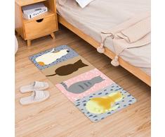 Nunbee Flanella Antiscivolo Zerbini Decorazioni Tappeti Morbidi Tappeto Sala da Pranzo Soggiorno Camera da Letto Casa Cucina 16x24 inch / 40x60 cm - Gatto B