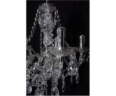 Reality Leuchten R1107-00 - Lampadario a corona in acrilico trasparente, a 5 punti luce, attacco E14, max 40 W (lampadine non incluse), ø 52 cm