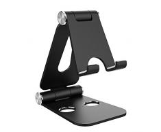 Simpeak Supporto Tablet, Universale Smartphone Stand Tavolo Regolabile Multi-Angolo Alluminio Porta Cellulare Compatibile con iPad, Holder Compatibile con Switch Lite, Dispositivi 4-10,Nero