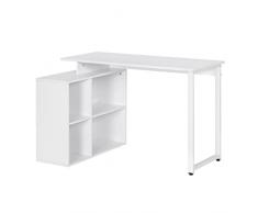 EUGAD Scrivania ad Angolo con Mensole Tavolo per Computer PortaPC per Ufficio Studio Libreria Bianco 0077ZZ