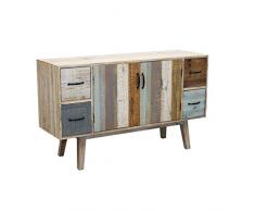 Milani Home s.r.l.s. Credenza in Legno Colorato Madia di Design Mobile in Stile Vintage Moderno per Sala da Pranzo Soggiorno