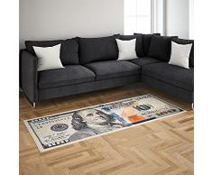 wunderlin Euro, dolllar Banknote - Tappeto da cucina lavabile, passatoia per tappeti, tappeto da cucina, moderno antiscivolo (dolllar Läufer, 55 x 134 cm)