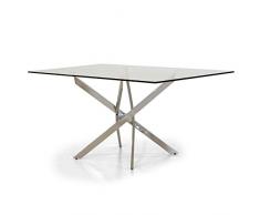 Italian Concept 208 Tavolo Royal, Metallo Cromato, Vetro temperato, 160 x 90 x 75 cm