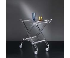 VeSta® Carrello Pieghevole portavivande in plexiglass Aurelio Trasparente
