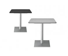 Ideapiu Idea TAVOLI Esterno, TAVOLI ALLUNGABILI Tavolo Quadrato 80X80 con Piano in Polipropilene, Basamento in GHISA, Colonna in Alluminio Ø 75MM