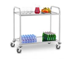 Royal Catering RCSW 3E Carrello Portavivande Carrello di Servizio Carrello Cucina (2 Ripiani, Distanza 60 cm, Capacità di carico 160 kg, Acciaio inox)