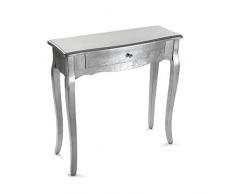 VERSA Cagliari Consolle ingresso, Tavolo Consolle, Tavolino Ingresso, Tavolo salotto, con 1 cassetto, Misure (A x L x l) 80 x 30 x 80 cm, Legno, Colore Argento