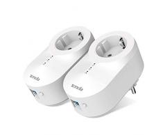 Tenda PH6 Kit Powerline, AV1000 Mbps su Powerline, 1 Porta Gigabit Ethernet, Plug and Play, Home Plug AV2, Modalità Risparmio Energetico con Presa di Corrente Integrata, Bianco