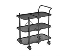 WQISON. Household Pieghevole da Pranzo Carrello Carrello Mobile Dining Carrello Commercial Hotel Trolley Bagno Soggiorno Vino Carrello Shelf (Nero, Formato: 35 * 64 * 90cm)