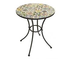 VERDELOOK Tavolo Mosaico Metallo Flower Design diametro 60 cm e altezza 73 cm