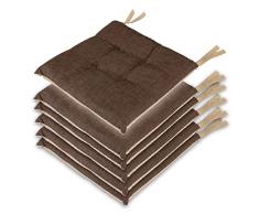 Leonardo Home - set 6 cuscini sedia da cucina double face, cuscino 4 punti con lacci imbottito - cuscini coprisedia da cucina - 100% Made in Italy